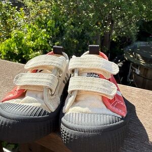 Kids Sneakers - Red and Cream